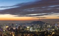 View Of Seoul city and Seoul Tower at sunrise South Korea Royalty Free Stock Photo